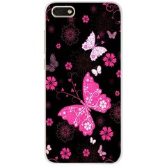 Чохол Print для Huawei Y5 2018 / Y5 Prime 2018 силіконовий бампер з малюнком Butterflies Pink