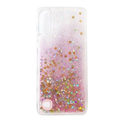 Чехол Glitter для Samsung Galaxy A10 2019 / A105 бампер Жидкий блеск звезды Розовый