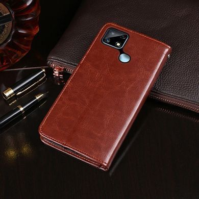 Чехол Idewei для Realme C12 / Narzo 30A книжка кожа PU с визитницей коричневый