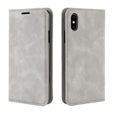 Чехол Taba Retro-Skin для iPhone XS Max книжка кожа PU с визитницей серый
