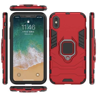 Чохол Iron Ring для Iphone XS Max бампер протиударний з підставкою Red