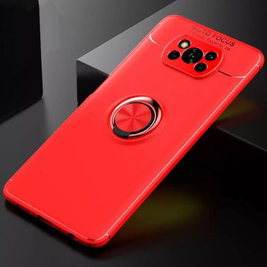 Чохол TPU Ring для Xiaomi Poco X3 / X3 Pro бампер протиударний з підставкою Red