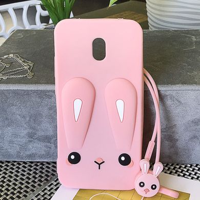 Чехол Funny-Bunny для Xiaomi Redmi 8A бампер резиновый заяц Розовый