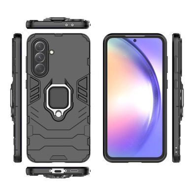 Чехол Iron Ring для Samsung Galaxy A56 5G / A566 противоударный бампер с подставкой кольцом Black
