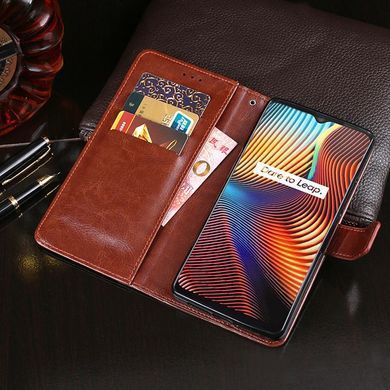 Чехол Idewei для Realme C12 / Narzo 30A книжка кожа PU с визитницей коричневый
