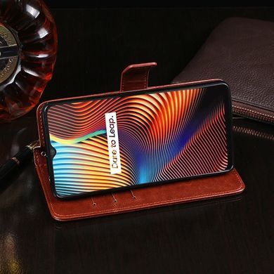 Чехол Idewei для Realme C12 / Narzo 30A книжка кожа PU с визитницей коричневый