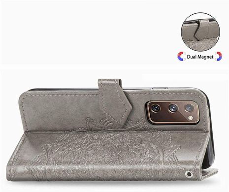 Чехол Vintage для Samsung Galaxy S20 FE / G780 книжка кожа PU с визитницей серый