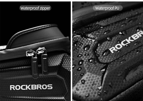 Велосипедна сумка Rockbros B68 велосумка для смартфона на раму Carbon Black