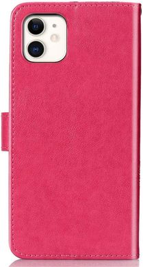 Чехол Clover для Iphone 11 книжка кожа PU с визитницей малиновый