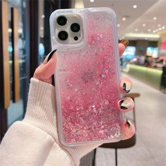 Чехол Glitter для Iphone 12 Pro бампер жидкий блеск розовый