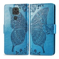 Чехол Butterfly для Xiaomi Redmi Note 9 книжка кожа PU голубой