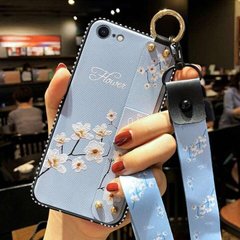 Чехол Lanyard для Iphone 7 / Iphone 8 бампер с ремешком Blue