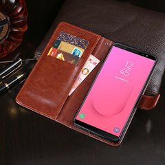 Чехол Idewei для Samsung Galaxy J8 2018 / J810F / J800 книжка кожа PU коричневый