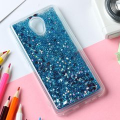 Чехол Glitter для Meizu M5 Бампер Жидкий блеск синий