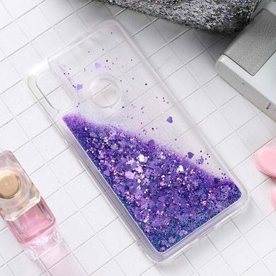 Чехол Glitter для Huawei Y6 2019 бампер силиконовый аквариум Фиолетовый