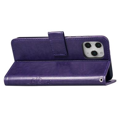 Чехол Clover для Iphone 11 Pro книжка с узором кожа PU фиолетовый