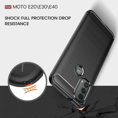 Чехол Carbon для Motorola Moto E20 бампер противоударный Black