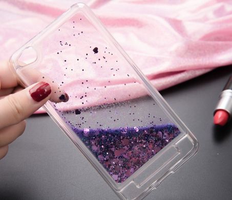Чехол Glitter для Xiaomi Redmi 5a Бампер Жидкий блеск фиолетовый