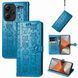 Чехол Embossed Cat and Dog для Xiaomi Redmi Note 13 Pro Plus 5G книжка кожа PU с визитницей голубой