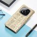 Чехол Embossed Cat and Dog для Xiaomi Redmi Note 15 Pro&nbsp;5G книжка кожа PU с визитницей золотистый