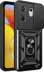 Чехол Hide Shield для Infinix Zero 30 4G бампер противоударный с подставкой кольцом Black