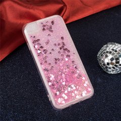 Чехол Glitter для Iphone 7 Plus / 8 Plus Бампер Жидкий блеск сердце Розовый УЦЕНКА