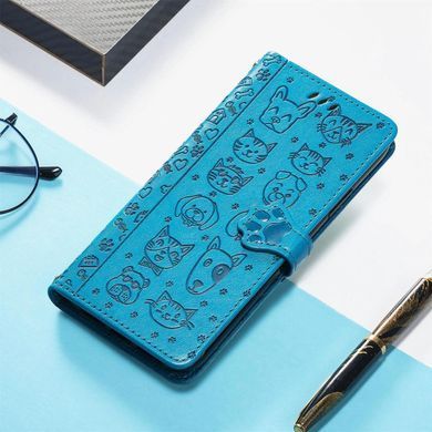 Чехол Embossed Cat and Dog для Xiaomi Poco C85 4G EU 173 mm книжка кожа PU с визитницей голубой