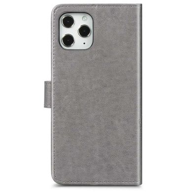 Чехол Clover для Iphone 11 Pro книжка с узором кожа PU серый