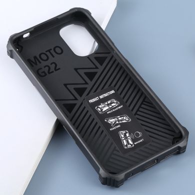Чехол Military Shield для Motorola Moto G22 бампер противоударный с подставкой Blue