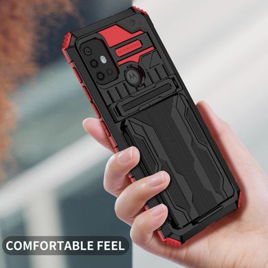 Чехол Ruilean для Motorola Moto G10 бампер противоударный с подставкой Black-Red