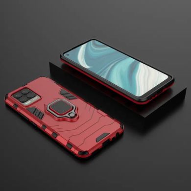 Чехол Iron Ring для Realme 8 / Realme 8 Pro бампер противоударный с подставкой Red