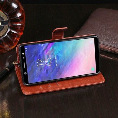 Чохол Idewei для Samsung Galaxy A6 Plus 2018 / A605 книжка шкіра PU коричневий