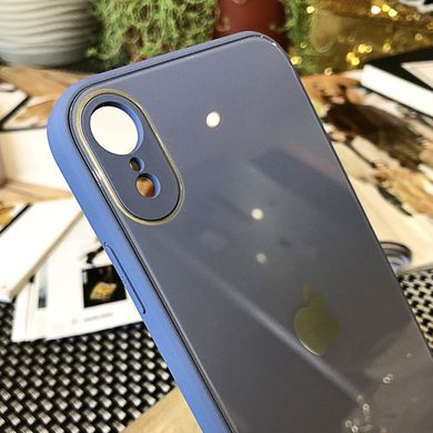 Чехол Color-Glass для Iphone XR бампер с защитой камер Blue