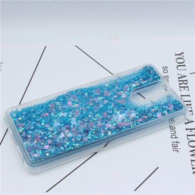 Чехол Glitter для Meizu M6 Note Бампер Жидкий блеск синий