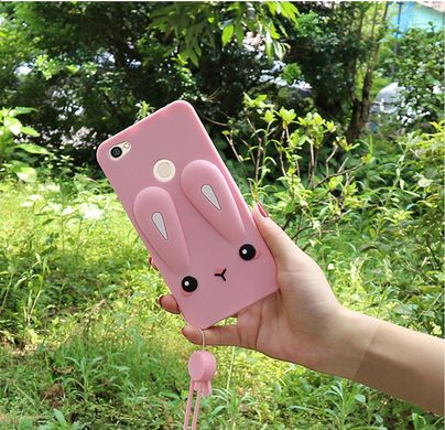 Чехол Funny-Bunny 3D для Xiaomi Redmi 4x / 4X Pro Бампер резиновый розовый