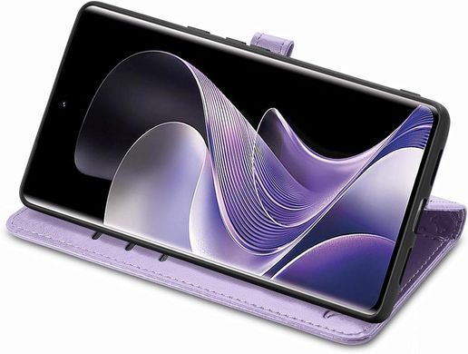 Чехол Embossed Cat and Dog для Xiaomi Redmi Note 15 Pro&nbsp;5G книжка кожа PU с визитницей фиолетовый