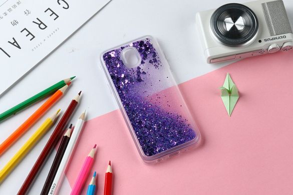 Чехол Glitter для Samsung Galaxy J3 2017 / J330F Бампер Жидкий блеск фиолетовый