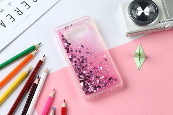 Чехол Glitter для Samsung G530 / G531 / Galaxy Grand Prime бампер Жидкий блеск сердце Розовый