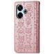 Чехол Embossed Cat and Dog для Xiaomi Poco M6 4G книжка кожа PU с визитницей розовое золото