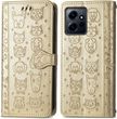 Чехол Embossed Cat and Dog для Xiaomi Redmi Note 12 книжка кожа PU с визитницей золотистый