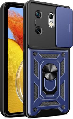 Чехол Hide Shield для Infinix Zero 30 4G бампер противоударный с подставкой кольцом Blue