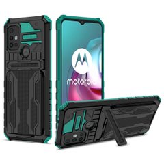 Чехол Ruilean для Motorola Moto G10 бампер противоударный с подставкой Black-Green