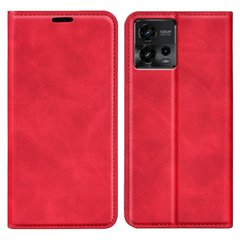 Чехол Taba Retro-Skin для Motorola Moto G72 книжка кожа PU с визитницей красный