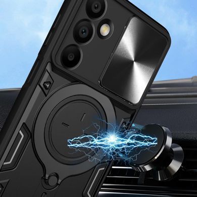 Чехол Magnetic Shield для Samsung Galaxy A17 / A175 бампер противоударный с подставкой кольцом Black