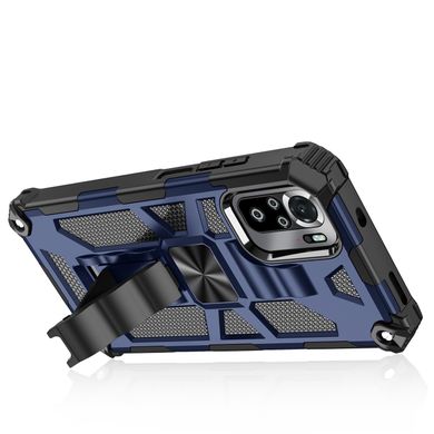 Чехол Shockproof Shield для Xiaomi Poco M5s Бампер противоударный с подставкой Blue