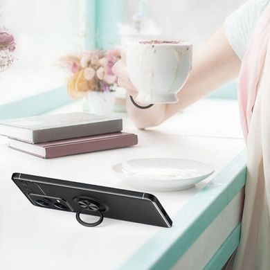 Чехол TPU Ring для Xiaomi Redmi Note 12 Pro 5G бампер противоударный с кольцом Black