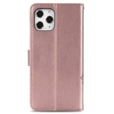 Чехол Clover для Iphone 11 Pro книжка с узором кожа PU розовое золото
