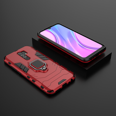 Чехол Iron Ring для Xiaomi Redmi 9 бронированный бампер Red
