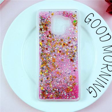 Чехол Glitter для Samsung J6 2018 / J600 / J600F бампер Жидкий блеск звезды Розовый