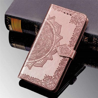 Чехол Vintage для Realme 5 книжка с визитницей кожа PU розовое золото